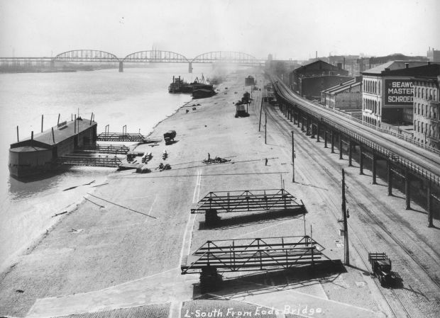 Quiet riverfront in 1928